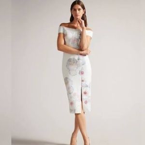 Ted Baker Lovez Off the Shoulder Floral Dress US 12
